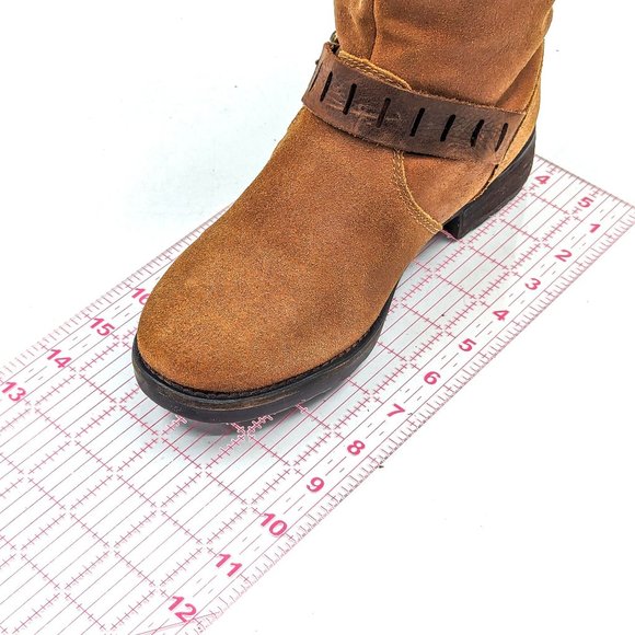 Cougar Women Belt Brown Leather Waterproof Moto Buckle Strap Winter Boots size 6 - Picture 3 of 11